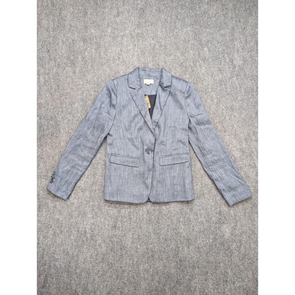 LOFT Blazer Womens 2P Petite Lightweight Linen Blend Lined One‎ Button Career